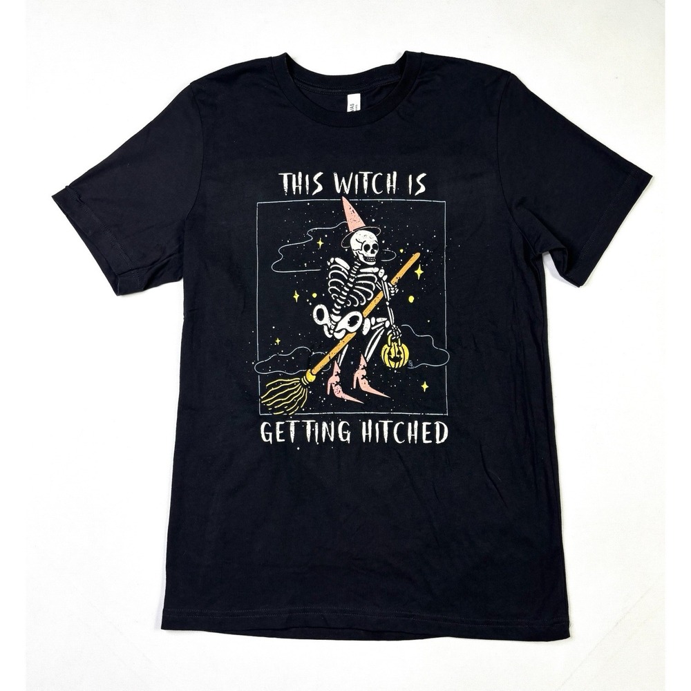 This Witch is Getting Hitched T-Shirt Adult Medium Black Canvas Halloween